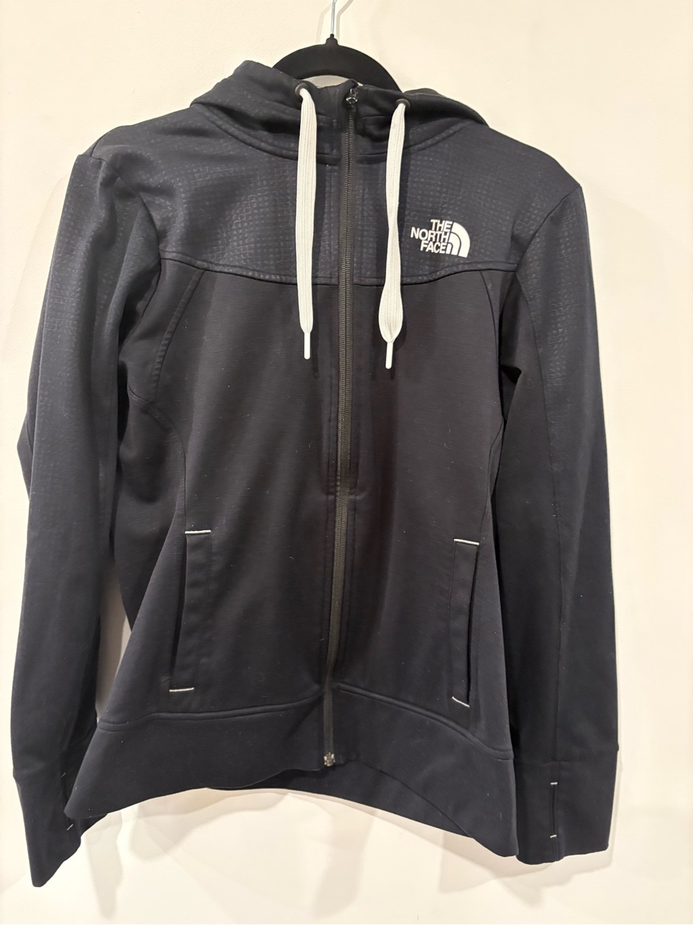 The North Face Women's Black Hoodie with White Drawcords